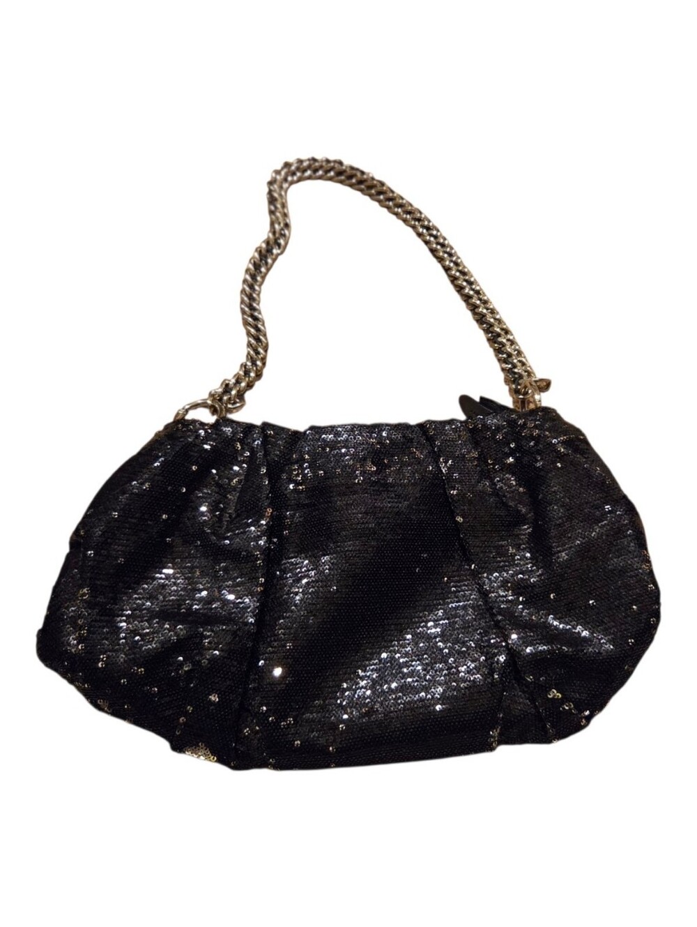 OrYany Black Sequin Chain-Handle Evening Bag